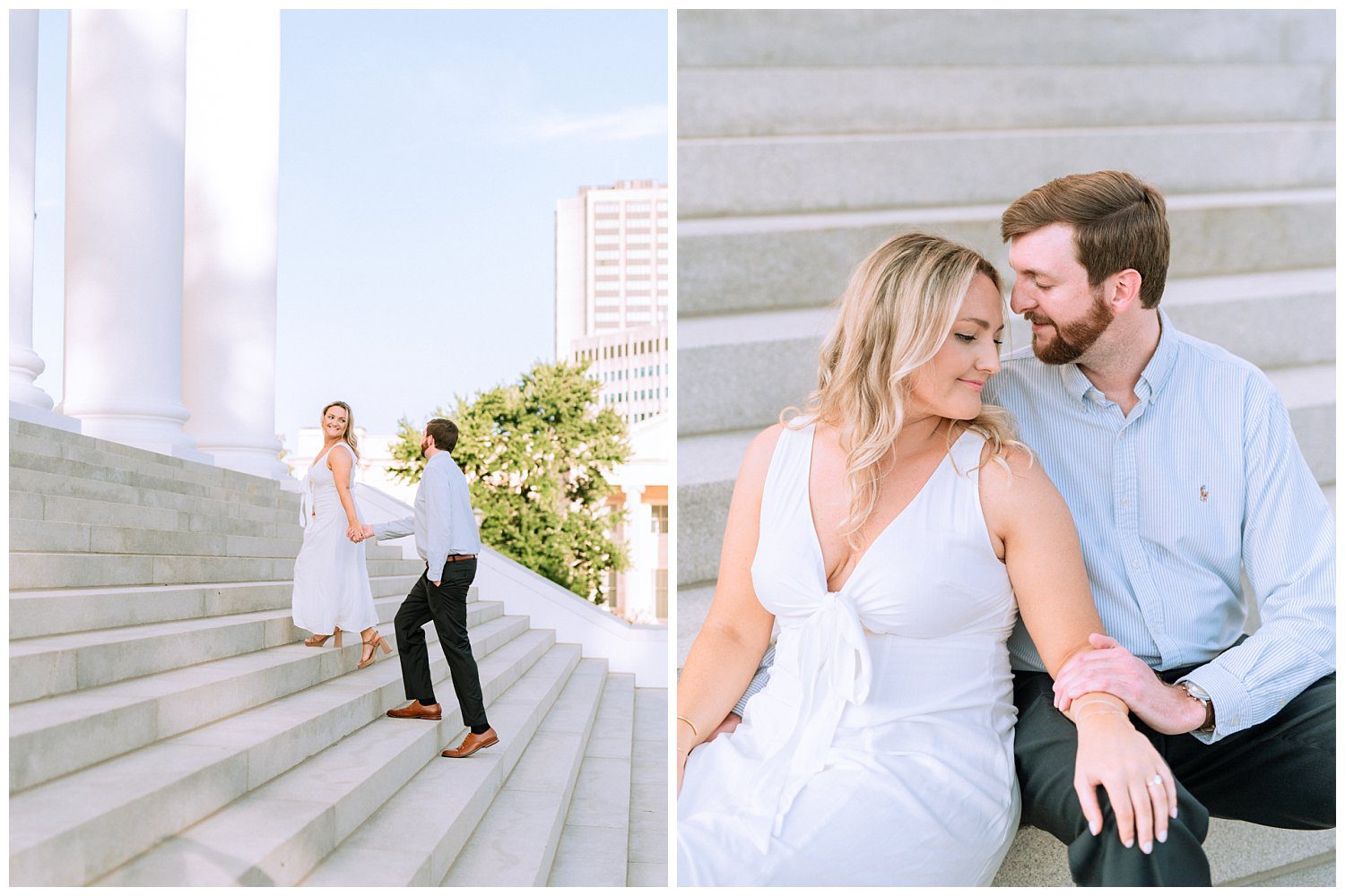 Engagement session at the Richmond Capital building 