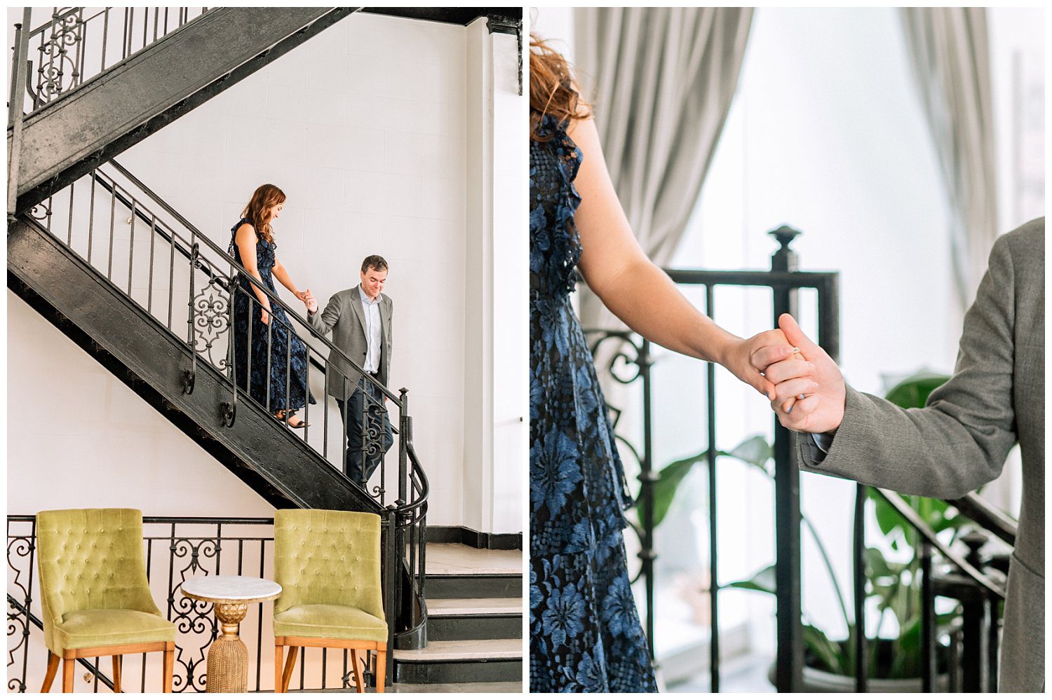 Cocktail bar engagement session at The Quirk Hotel in Richmond, Virginia