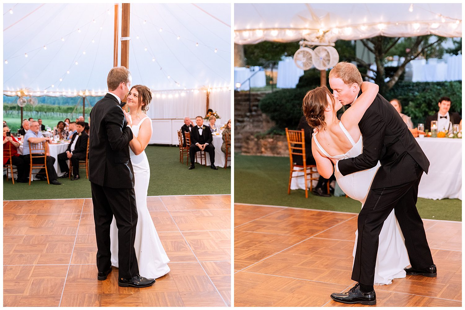 Fall wedding reception at Keswick Vineyards
