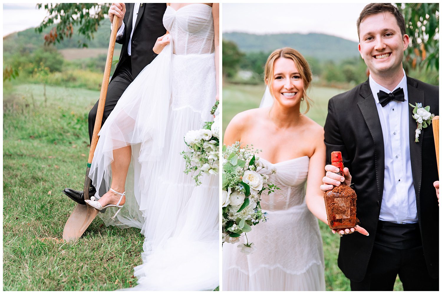 Bride and Groom portraits at Pippin Hill Vineyard in Charlottesville, Virginia.