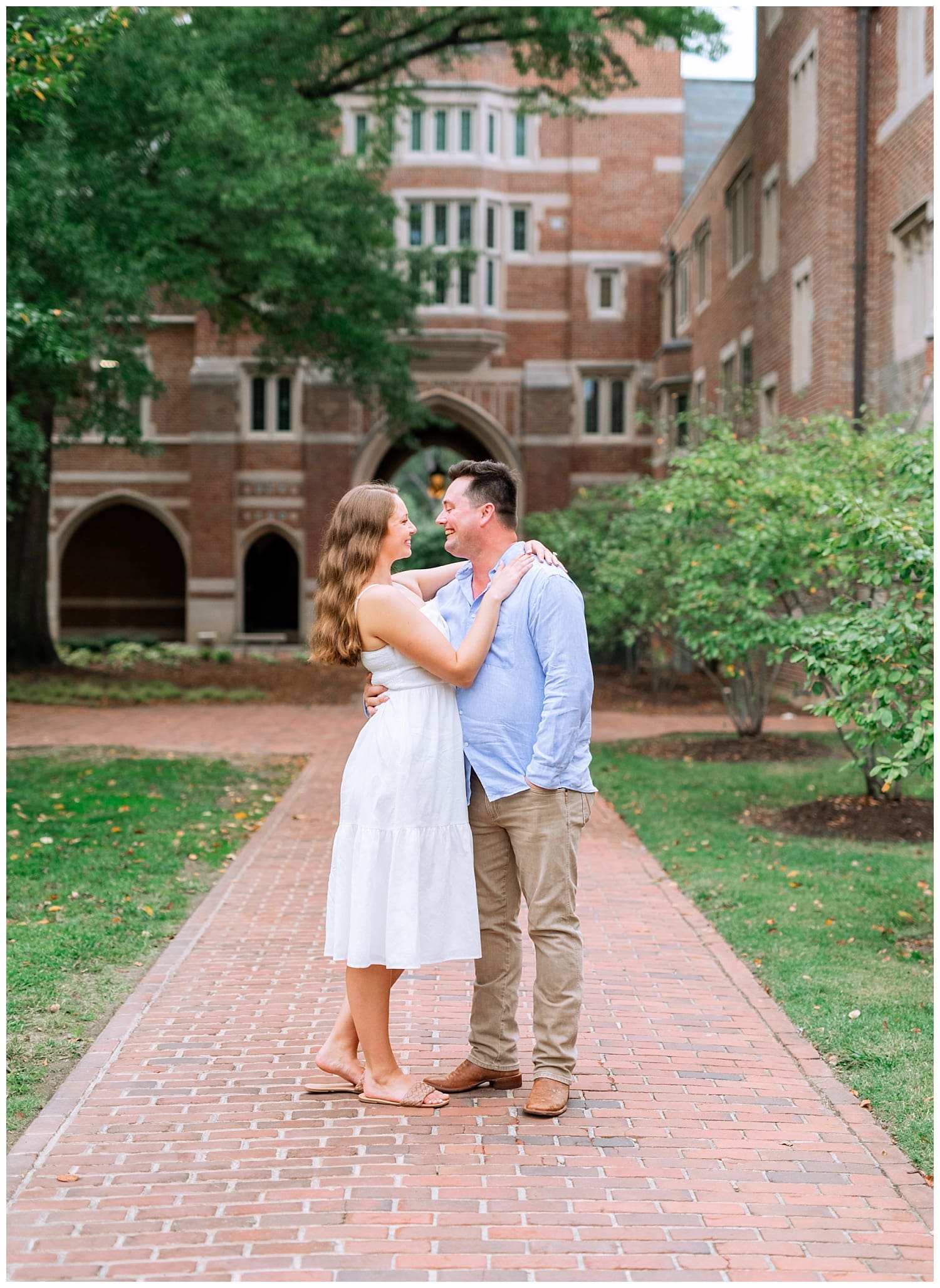 Couple at the University of Richmond Engagement Session with Heather Dodge Photography