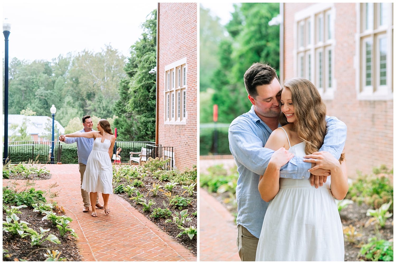 Couple at the University of Richmond Engagement Session with Heather Dodge Photography
