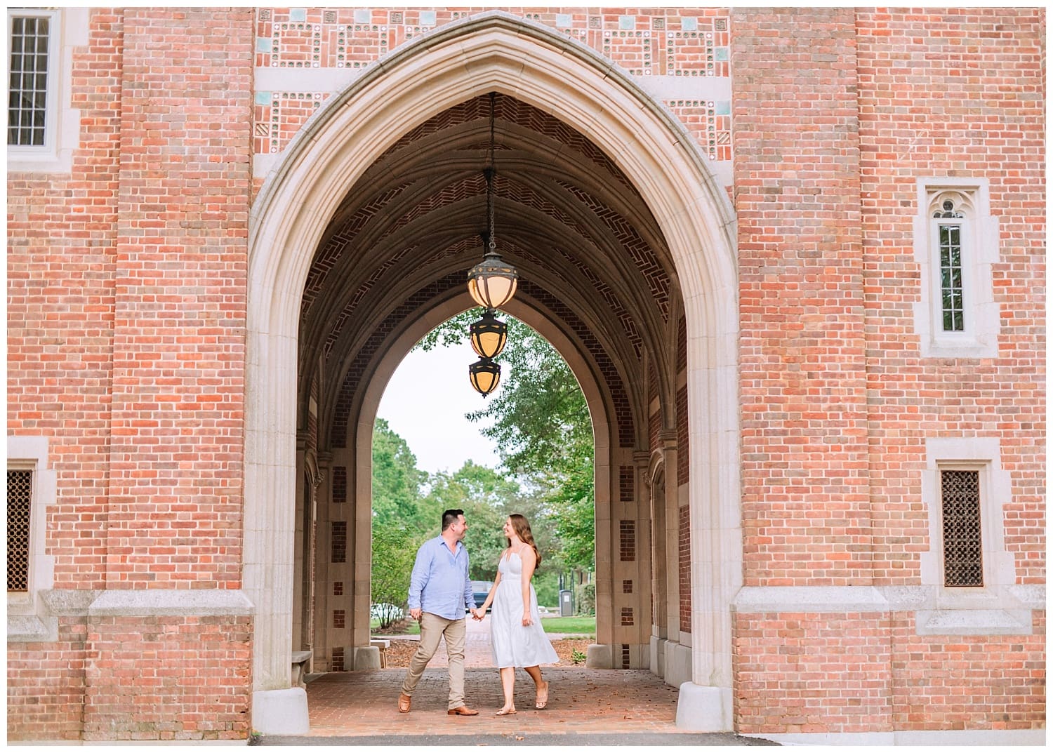 Couple at the University of Richmond Engagement Session with Heather Dodge Photography