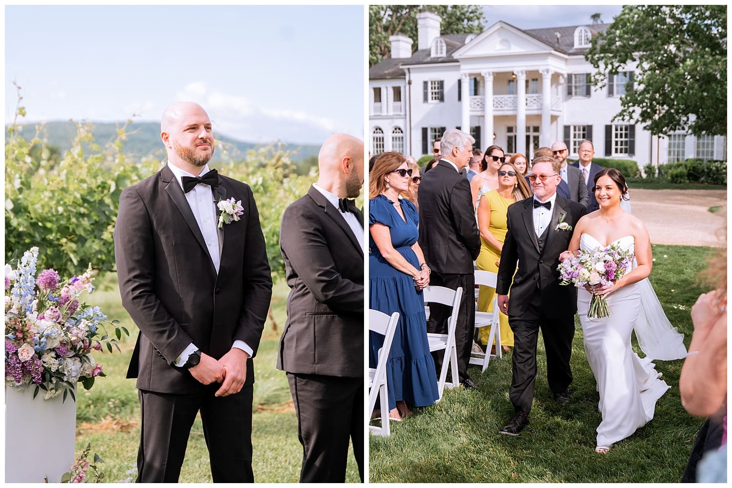 Wedding Ceremony at Keswick Vineyard in Charlottesville, Virginia