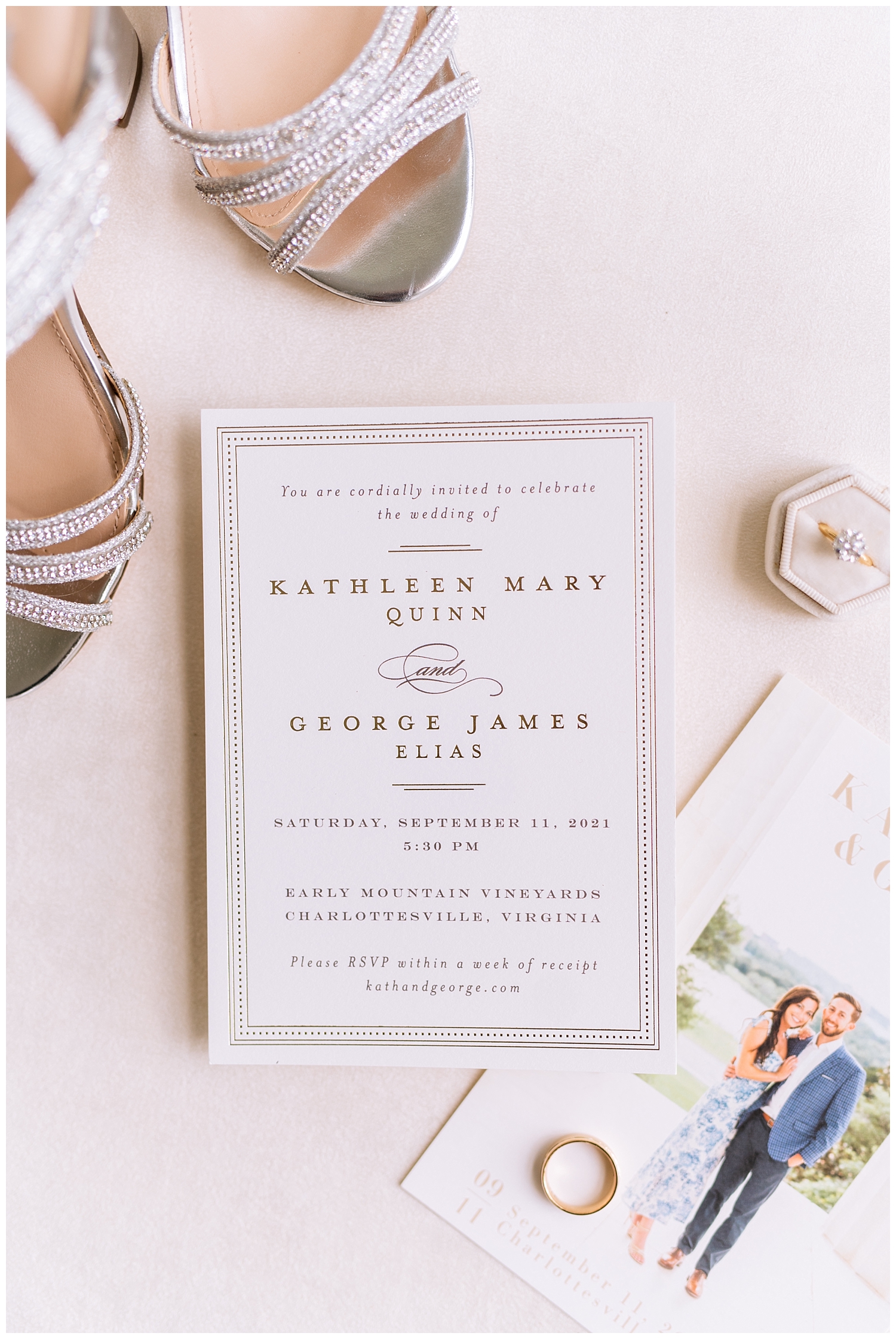 invitation suite for wedding at early mountain vineyard
