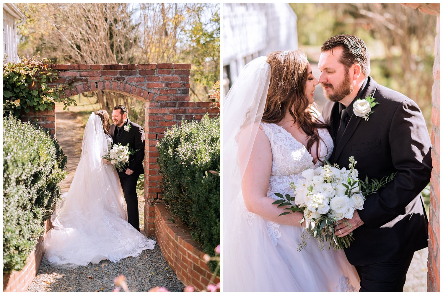 Bride and Groom portraits at their intimate microwedding at Clifton Inn in Charlottesville, Virginia