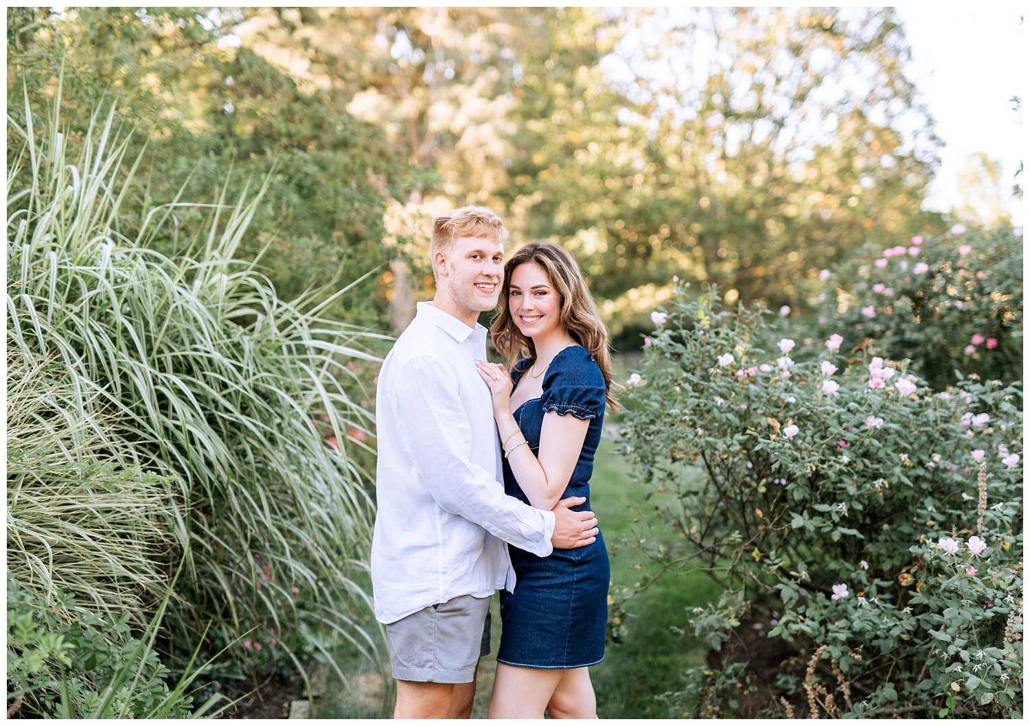 Engaged couple portraits at Oatlands Historic House in Leesburg, Virginia.