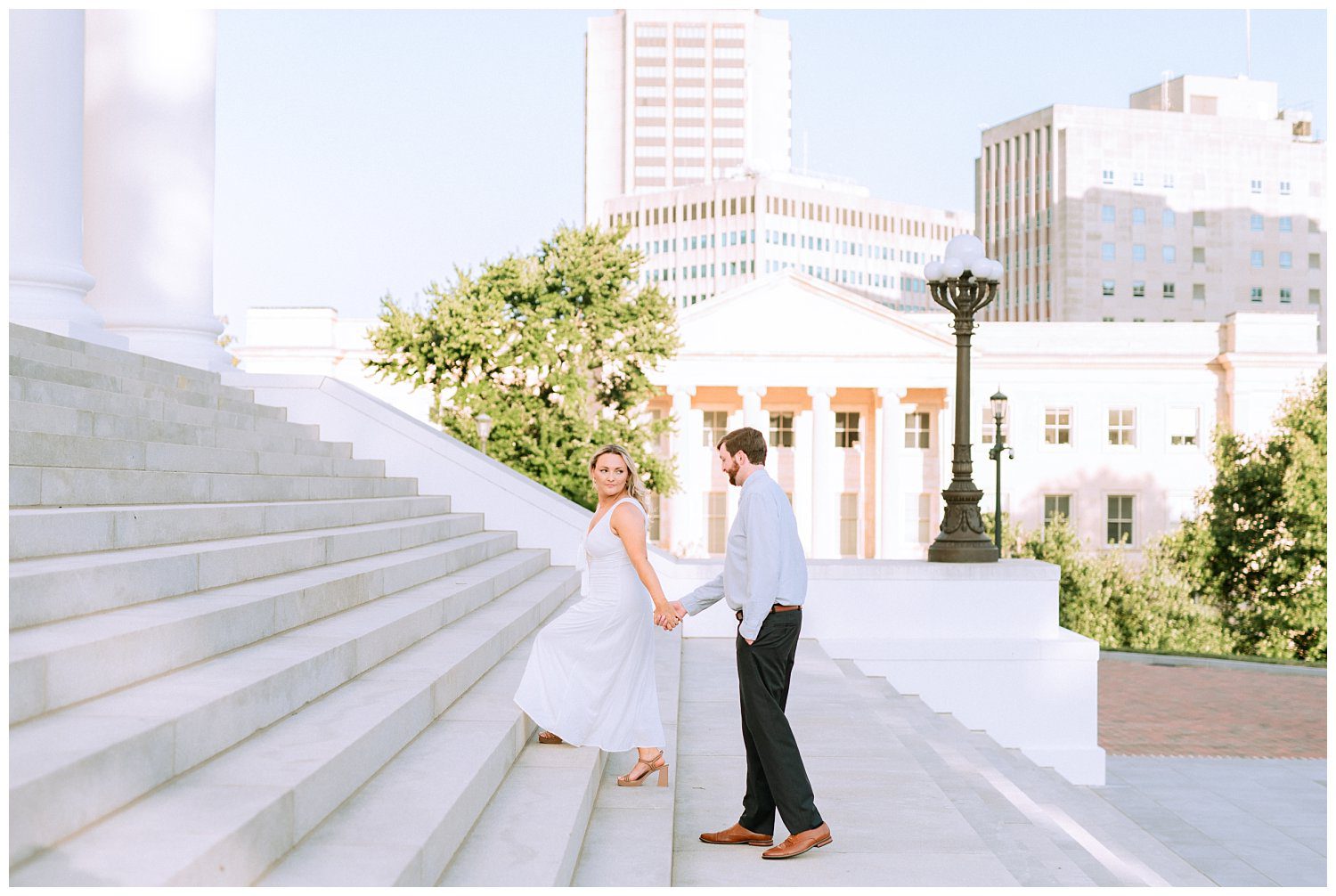 Engagement session at the Richmond Capital building